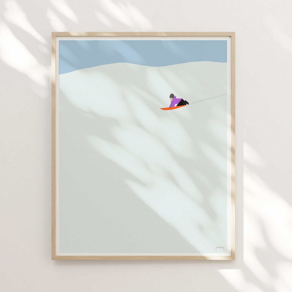 Smooth Sledding Signed Art Print - 160223