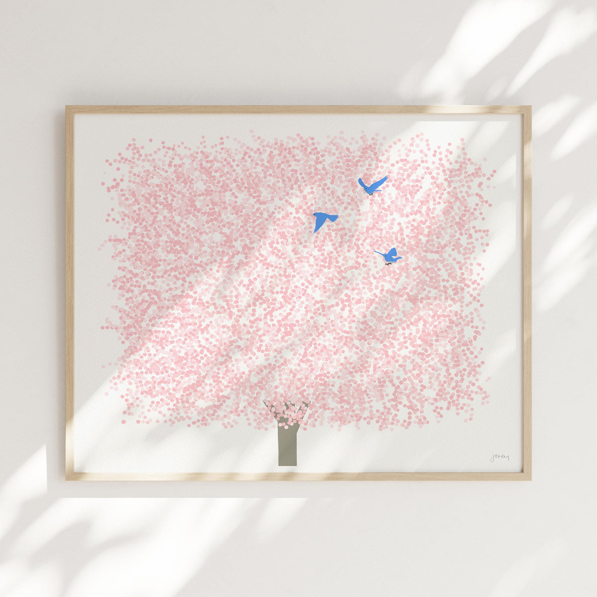 Cherry Blossoms Landscape Signed Art Print- 250328