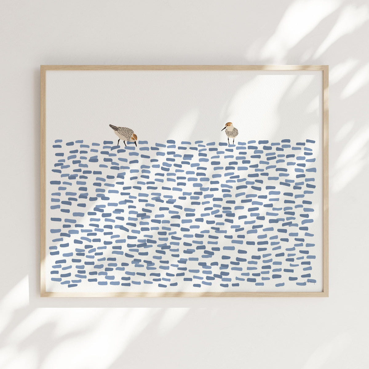 Sandpipers Abstract Signed Art Print - 250404