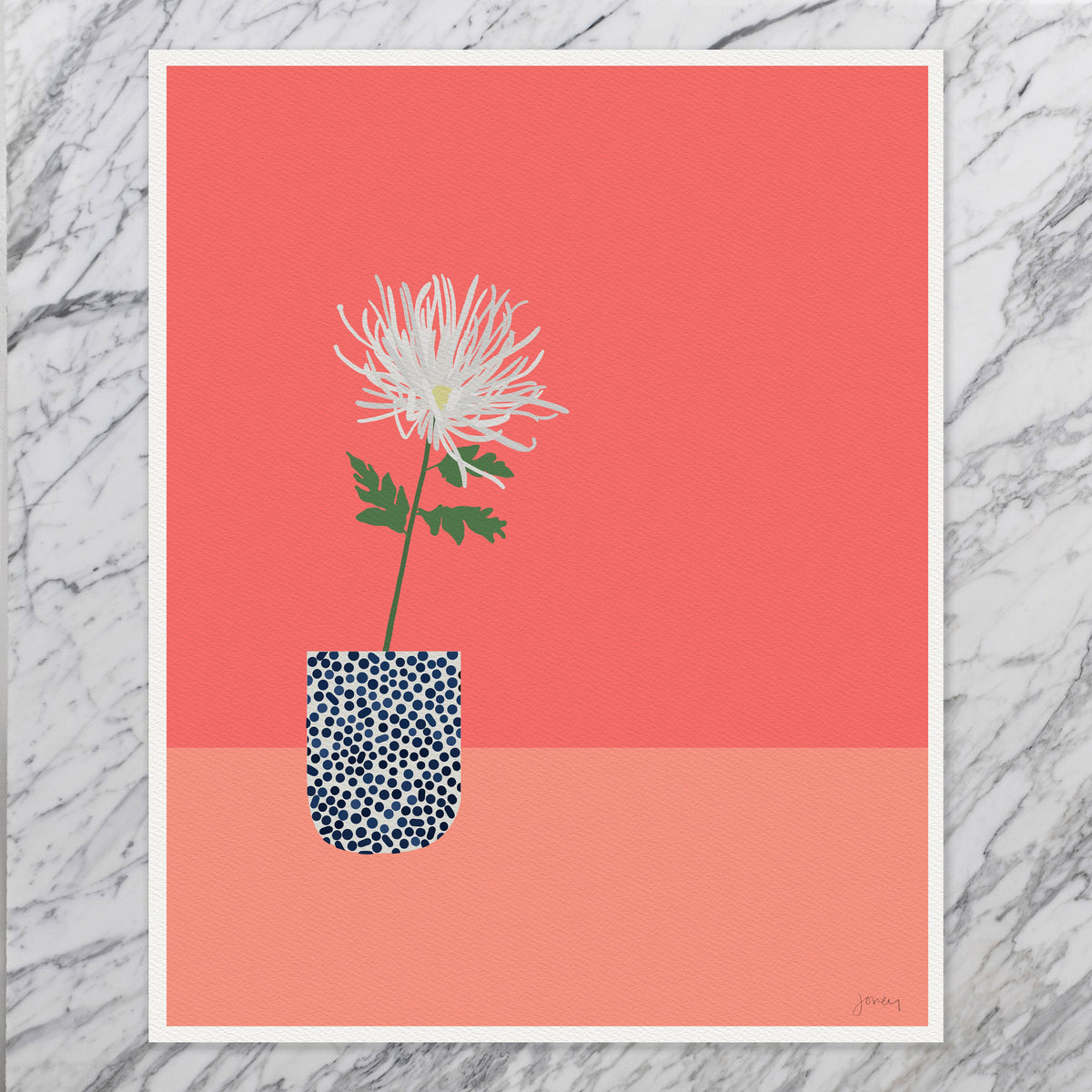 Chrysanthemum Abstract Still Life Signed Art Print - 220213