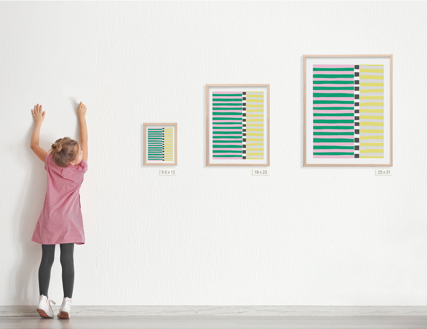 Pink and Green Abstract Art Print - Unframed or Framed - 200810