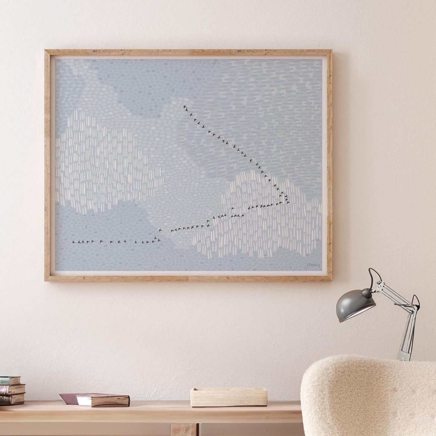 Geese Overhead Art Print - Signed Landscape by Jorey Hurley - 251214