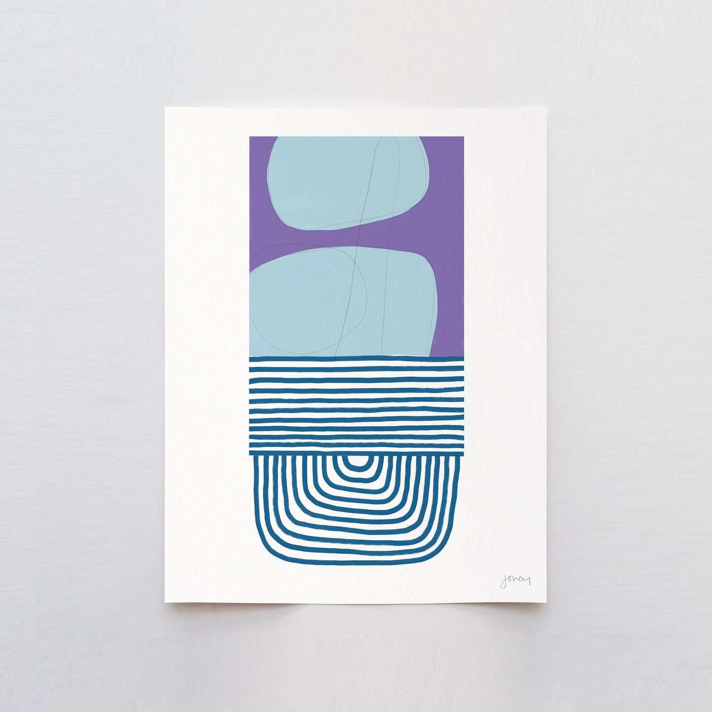 Purple and Blue Abstract Art Print - Unframed or Framed - 180307