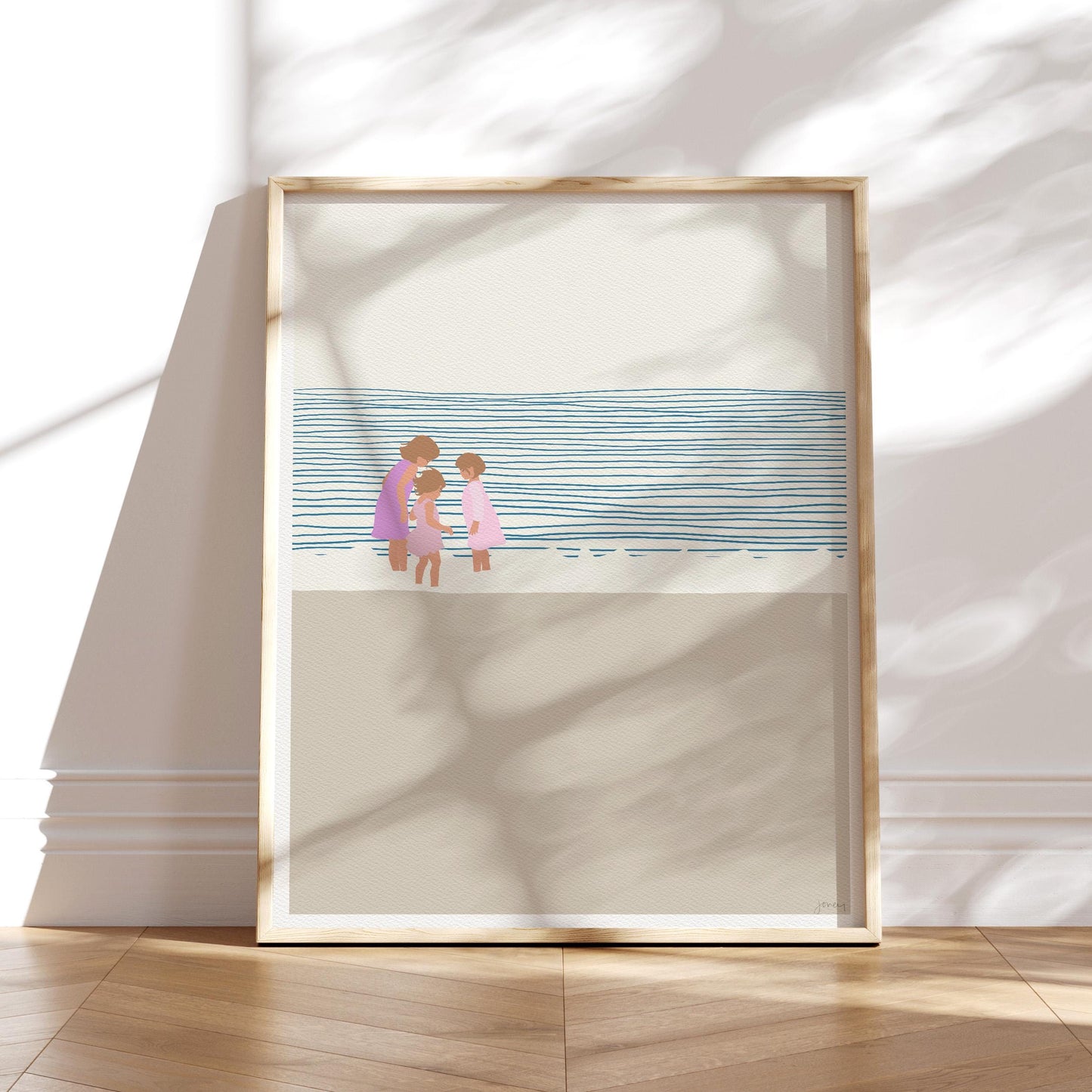 Three Sisters on the Beach Art Print - Unframed or Framed - 140619
