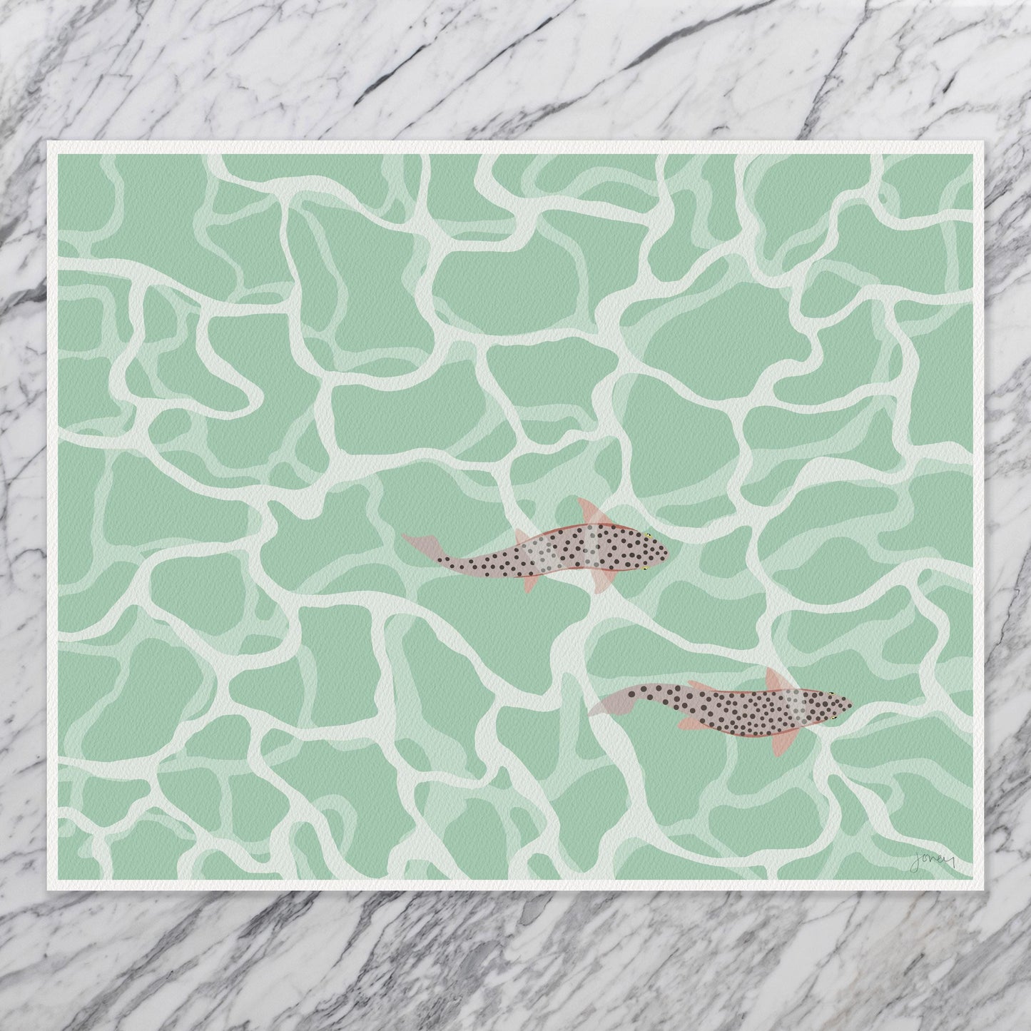 Trout Fish Swimming Underwater Art Print - Signed - 250705