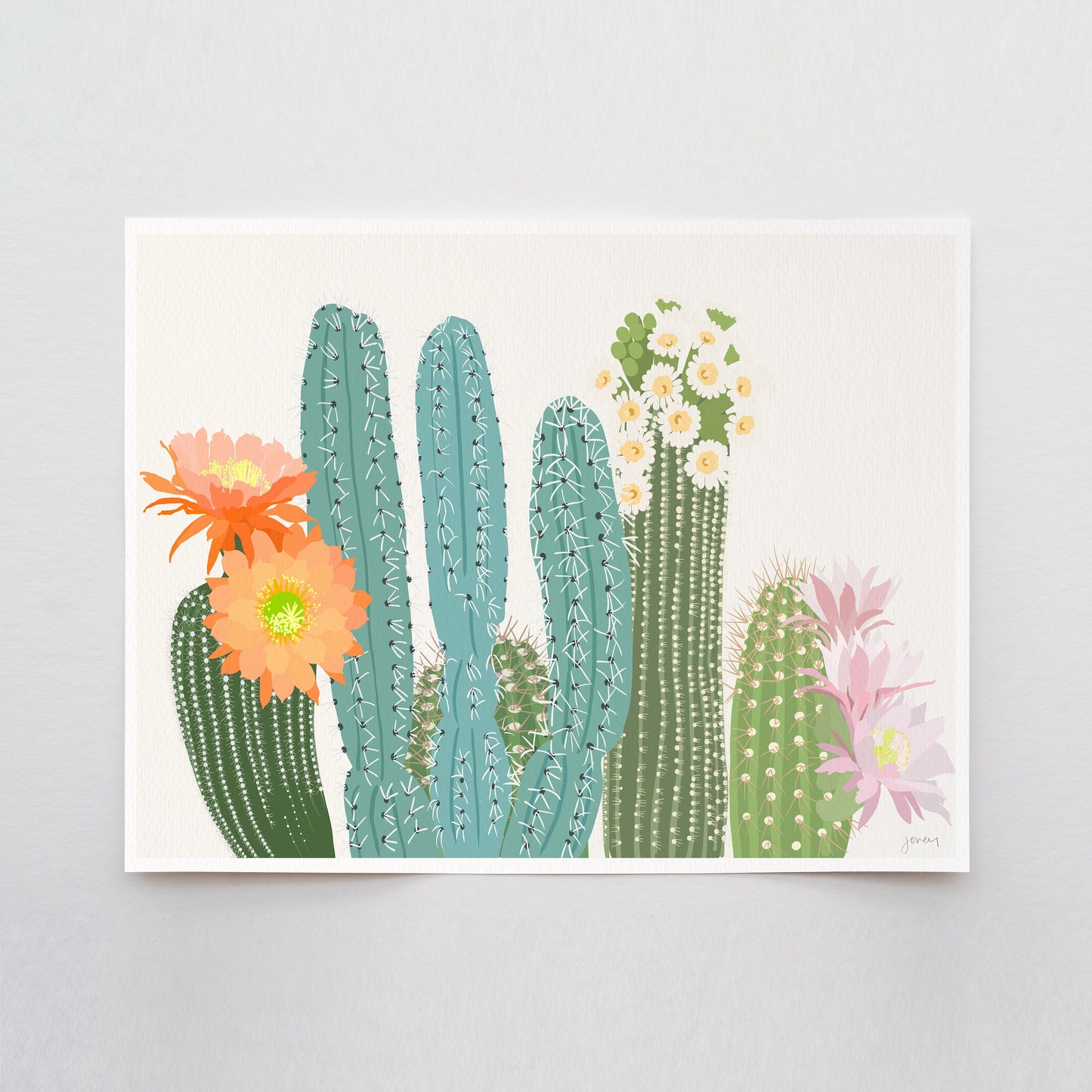Cactus Flowers Art Print - Unframed or Framed - 211203