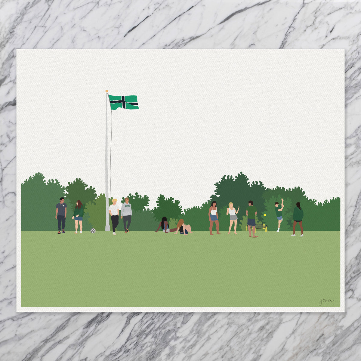 Brooks School Field Games, signed art print