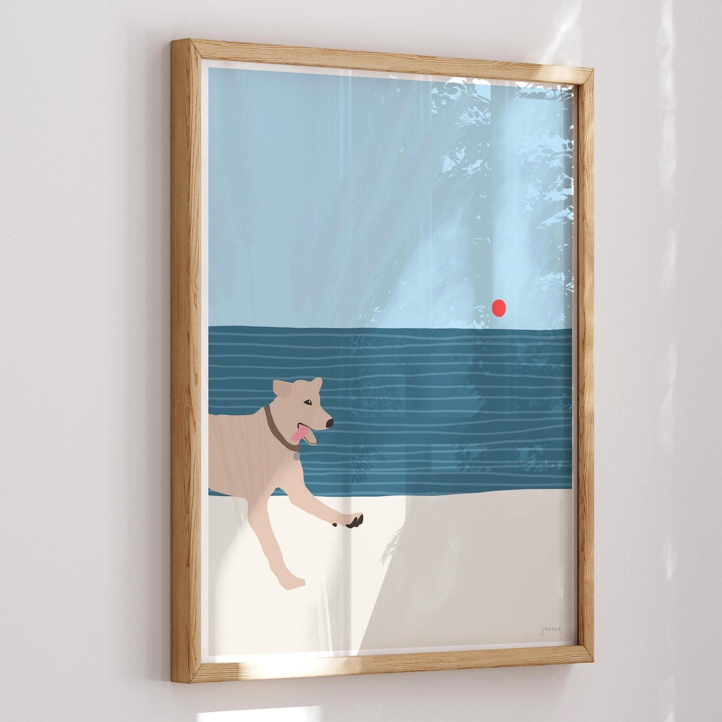 Fetching Labrador Art Print - Unframed or Framed - 150202