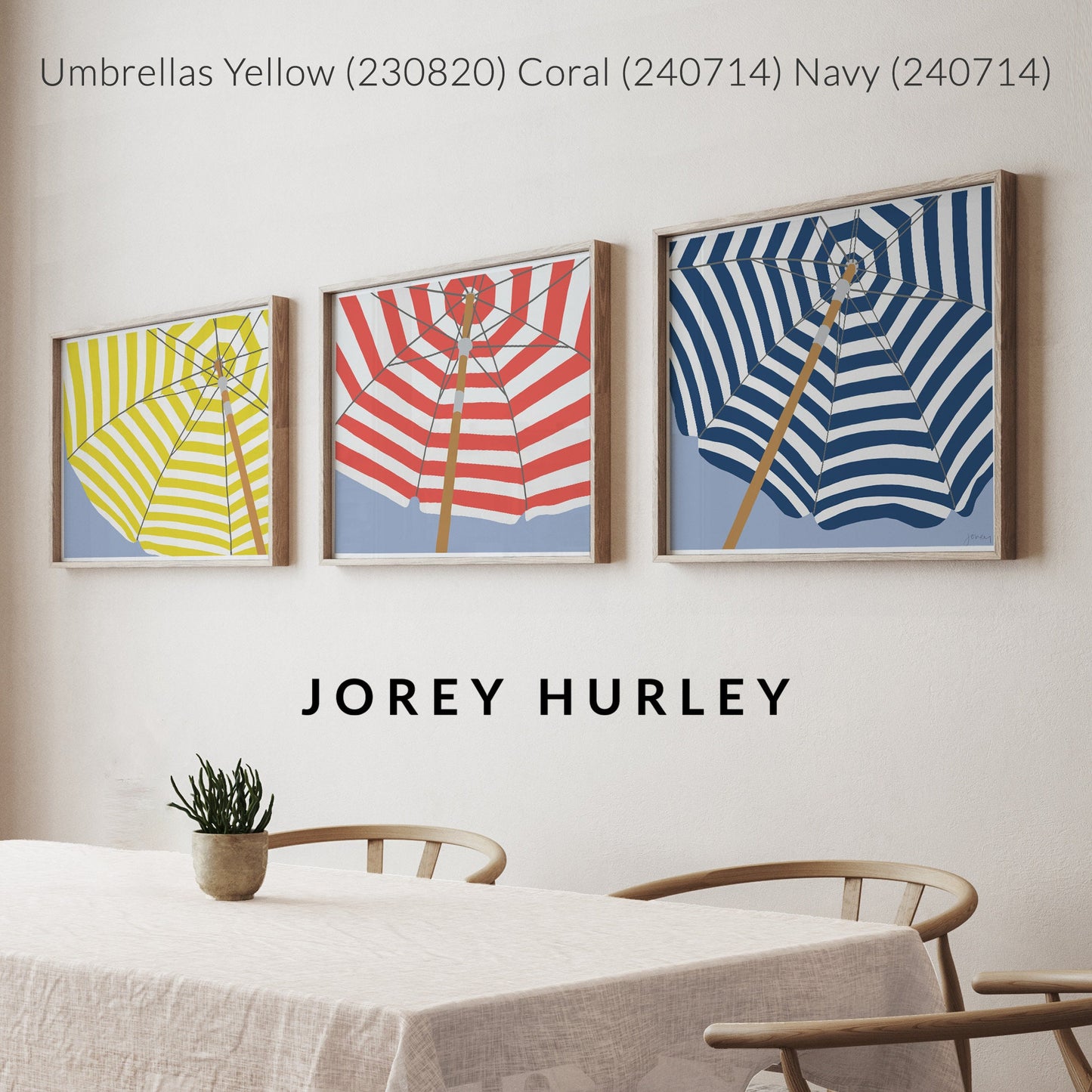 Navy Umbrella Art Print - Unframed or Framed - 240714