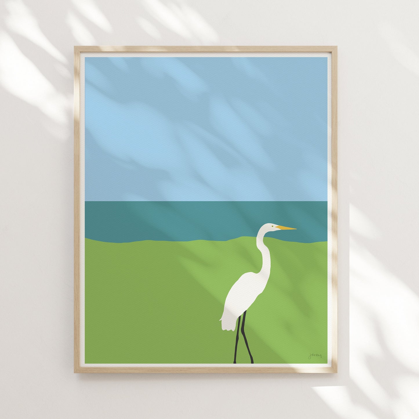 Crissy Field Great Egret Art Print - Unframed or Framed - 130402