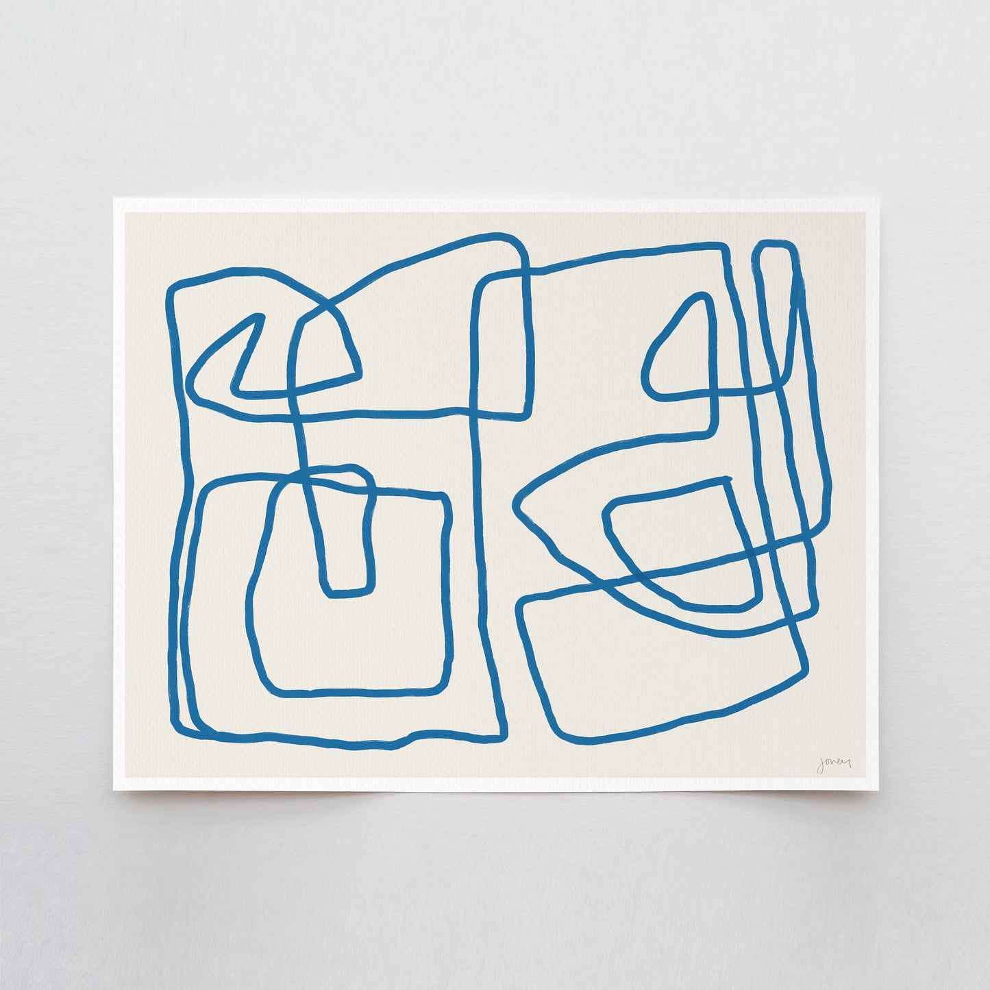 Abstract with Blue Lines Art Print - Unframed or Framed - 181002