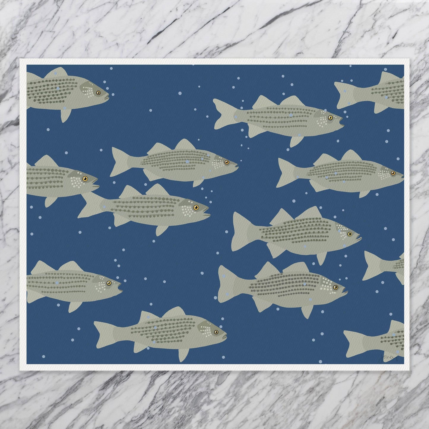 Deepwater Stripers Art Print - Unframed or Framed - 250129