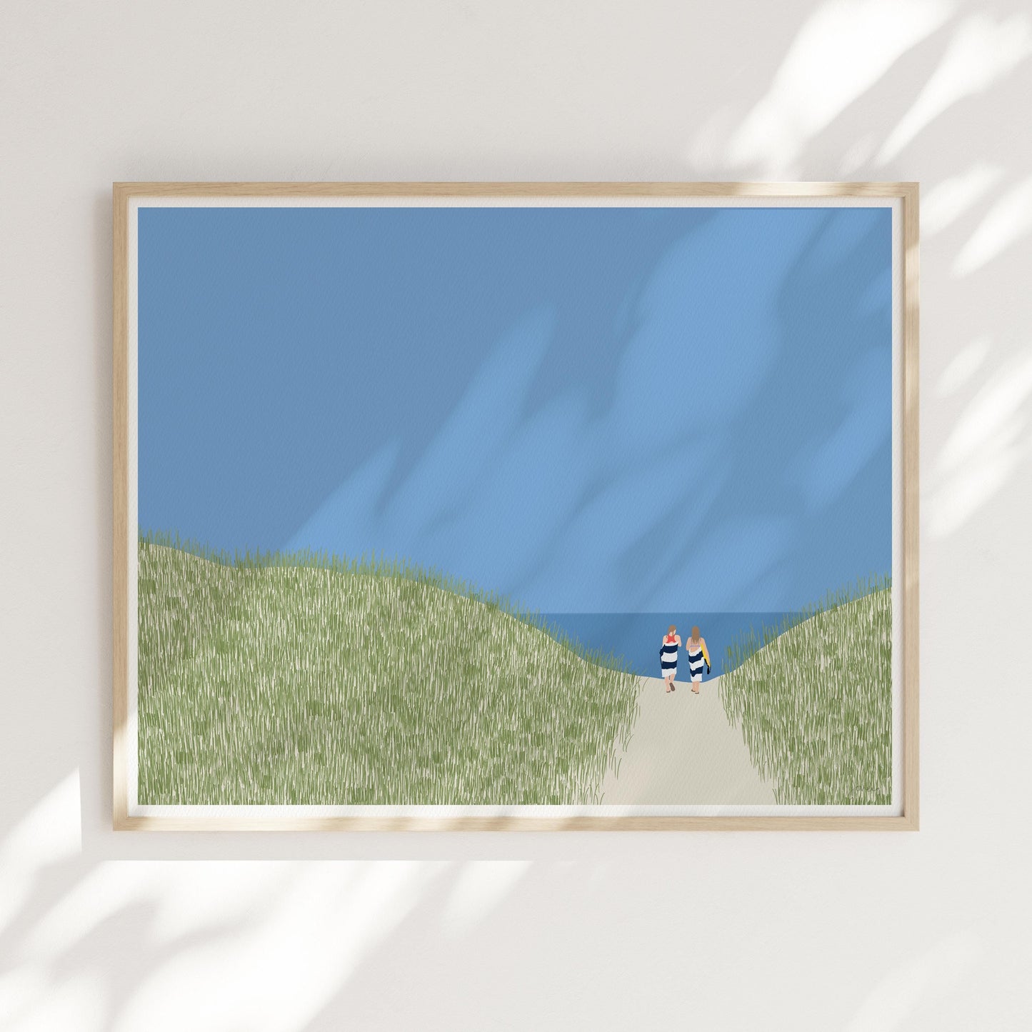 Walking through Beach Dunes Art Print - Unframed or Framed - 250210