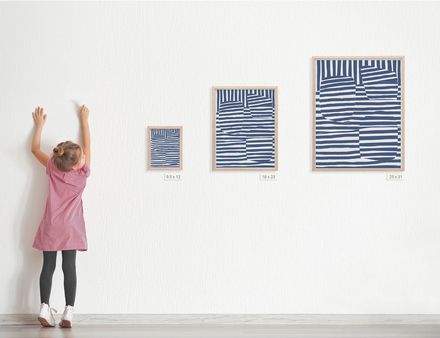 Striped Blue Abstract Art Print - Unframed or Framed - 170905