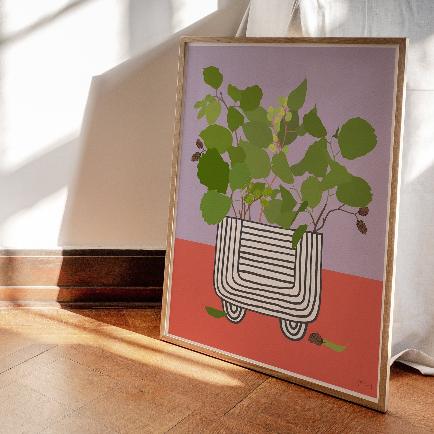 Alder Leaves Abstract Still Life Art Print - Unframed or Framed - 201219