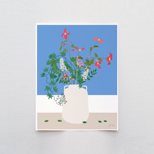 Clematis Abstract Still Life Art Print - Unframed or Framed - 210331