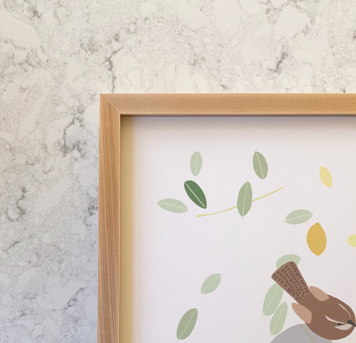 Wren on Fallen Leaves, signed art print - 261003