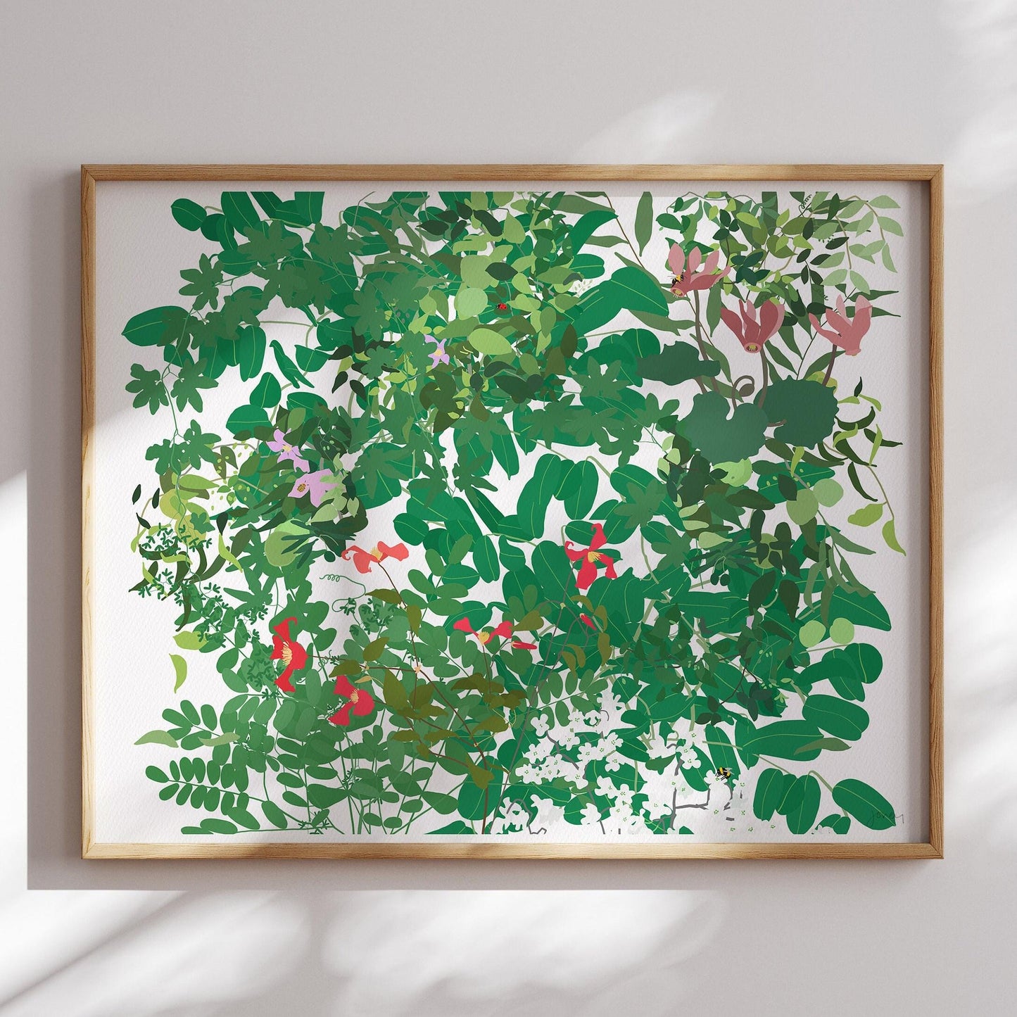 Cardinal Clematis Millefleur Art Print - Unframed or Framed - 210509