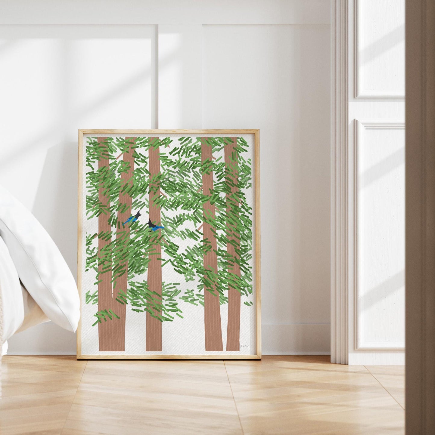 Redwood Trees with Steller's Jays - Signed - 260721