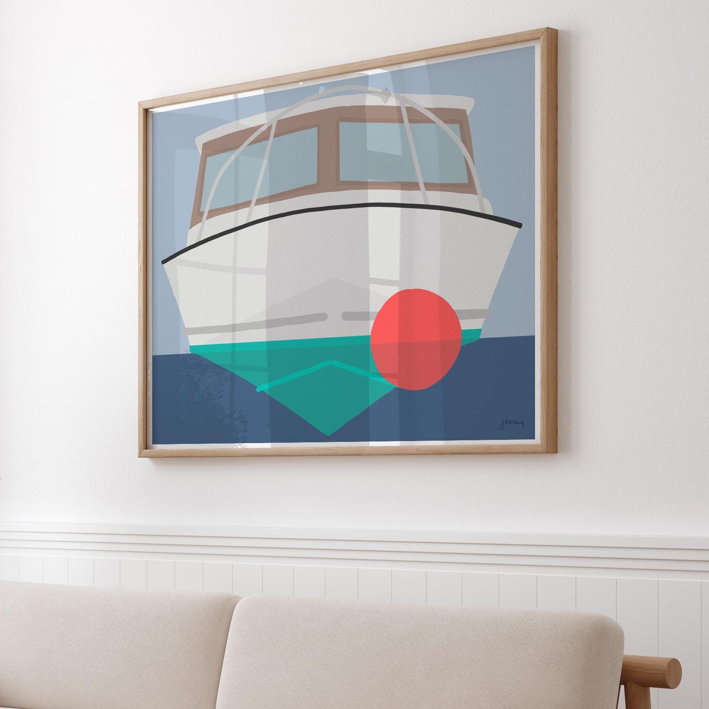 Cabin Cruiser Boat Art Print - Signed - 260524