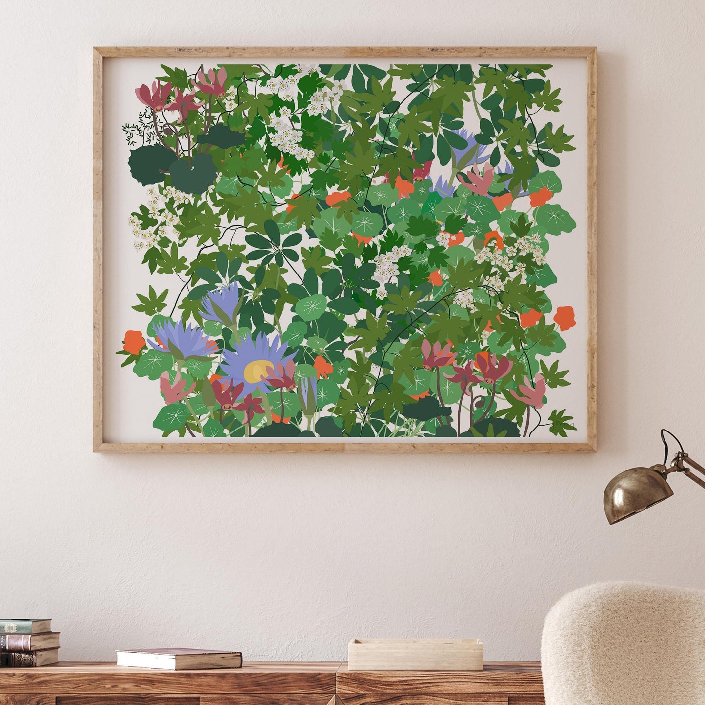 Millefleur Water Lillies Art Print - Unframed or Framed - 210315A