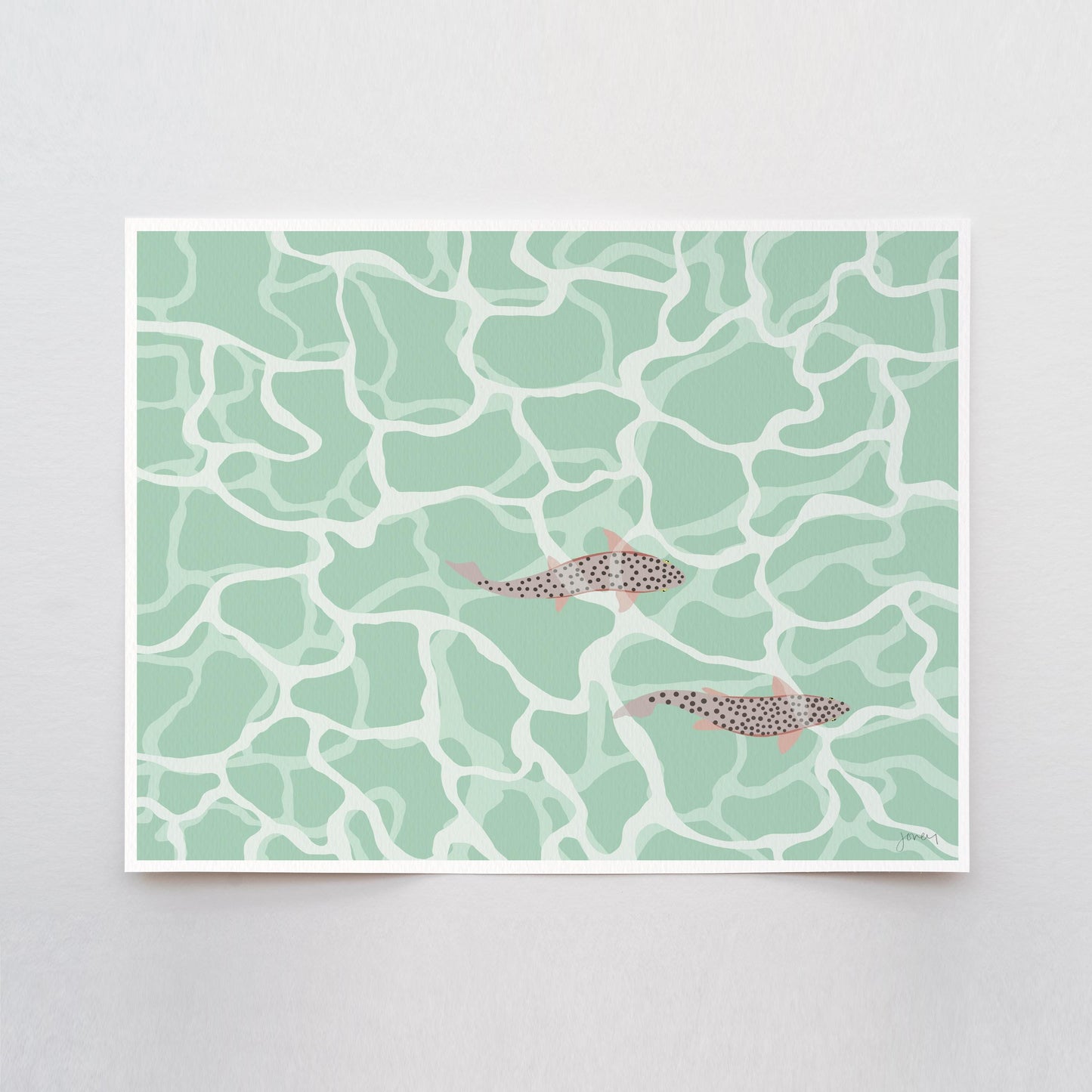 Trout Fish Swimming Underwater Art Print - Signed - 250705
