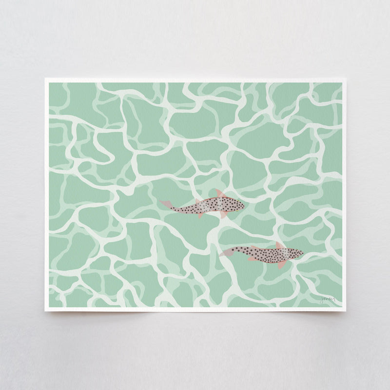 Trout Fish Swimming Underwater Art Print - Signed - 250705