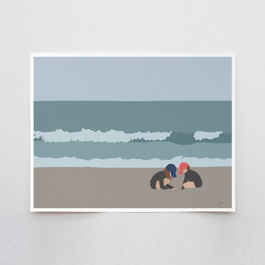 Kids Playing in Sand Art Print - Unframed or Framed - 160502