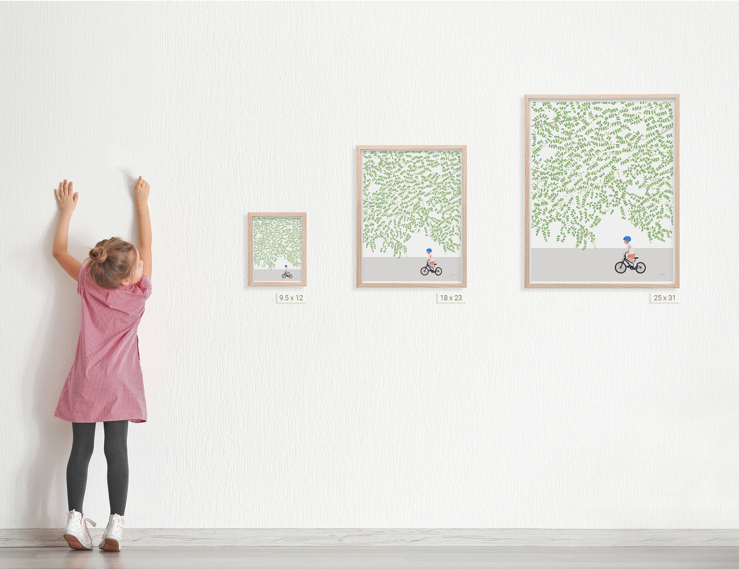 Boy Riding a Bike Art Print - Unframed or Framed - 230520