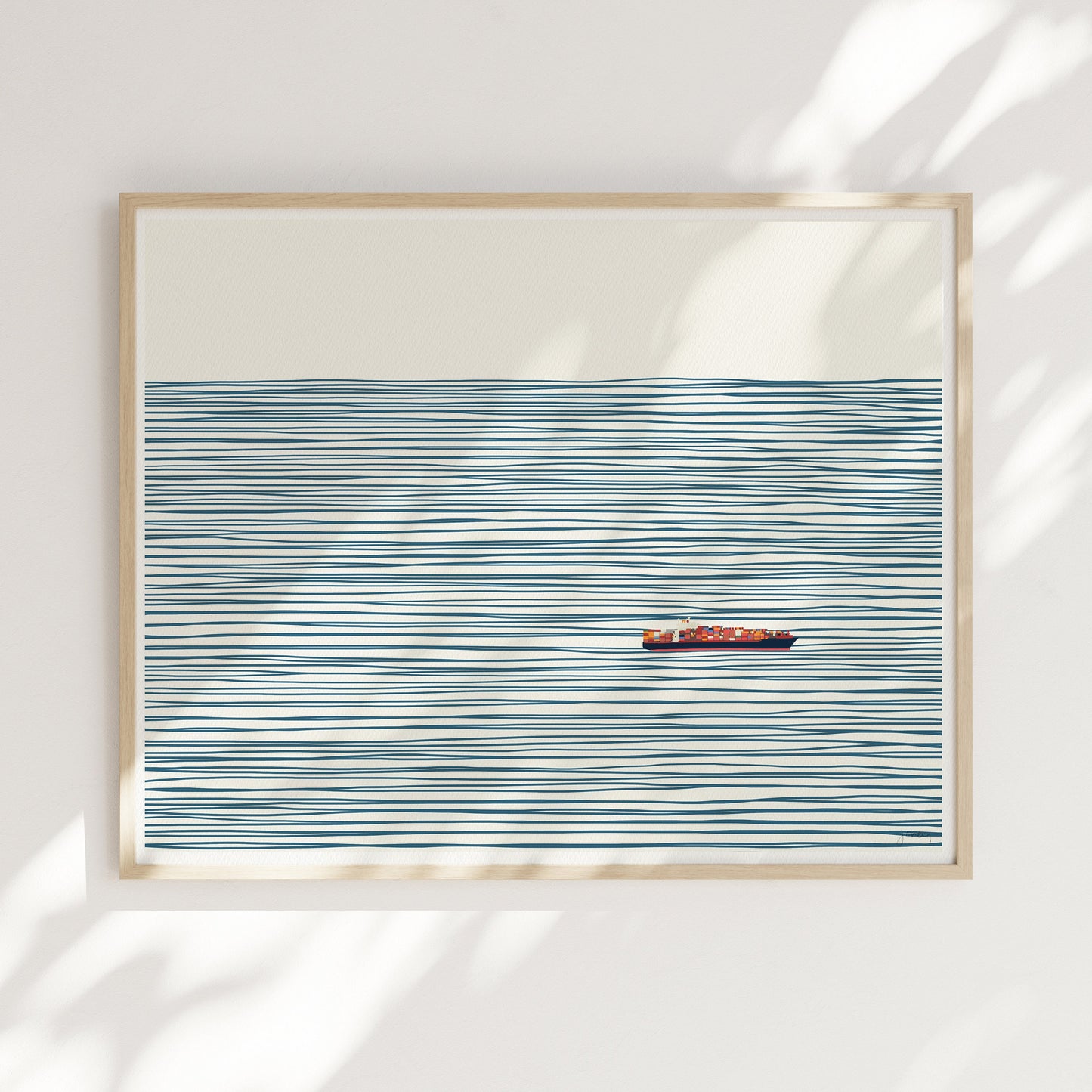 Container Ship on Ocean Art Print - Unframed or Framed - 140127-L