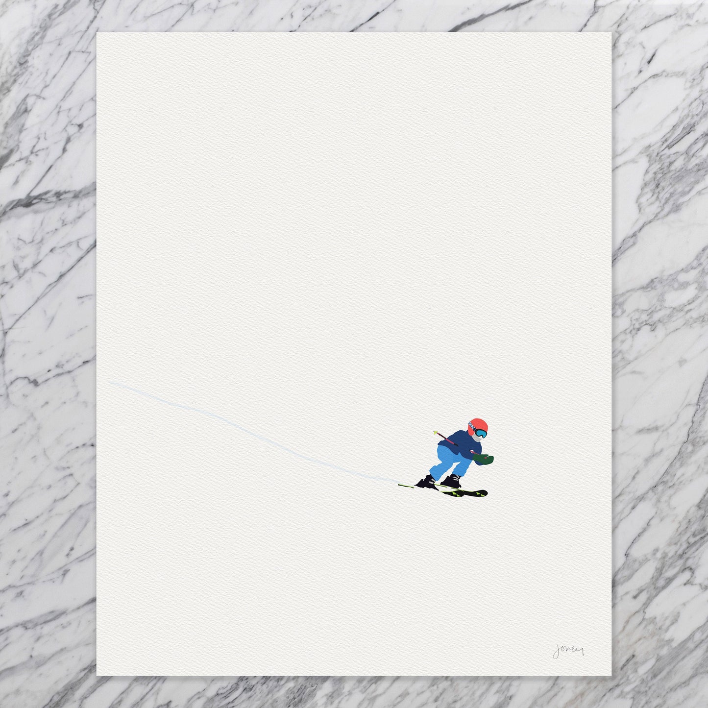 Downhill Skiing Art Print - Unframed or Framed - 240107