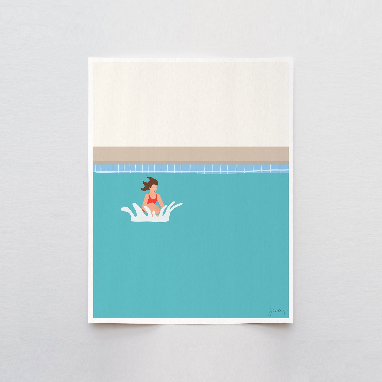 Cannonball Dive Art Print - Unframed or Framed - 130624