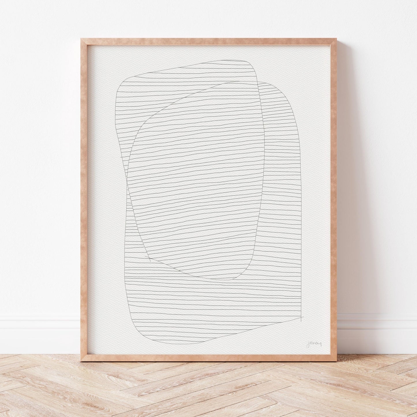 Pencil Line Abstract Art Print - Unframed or Framed - 170807