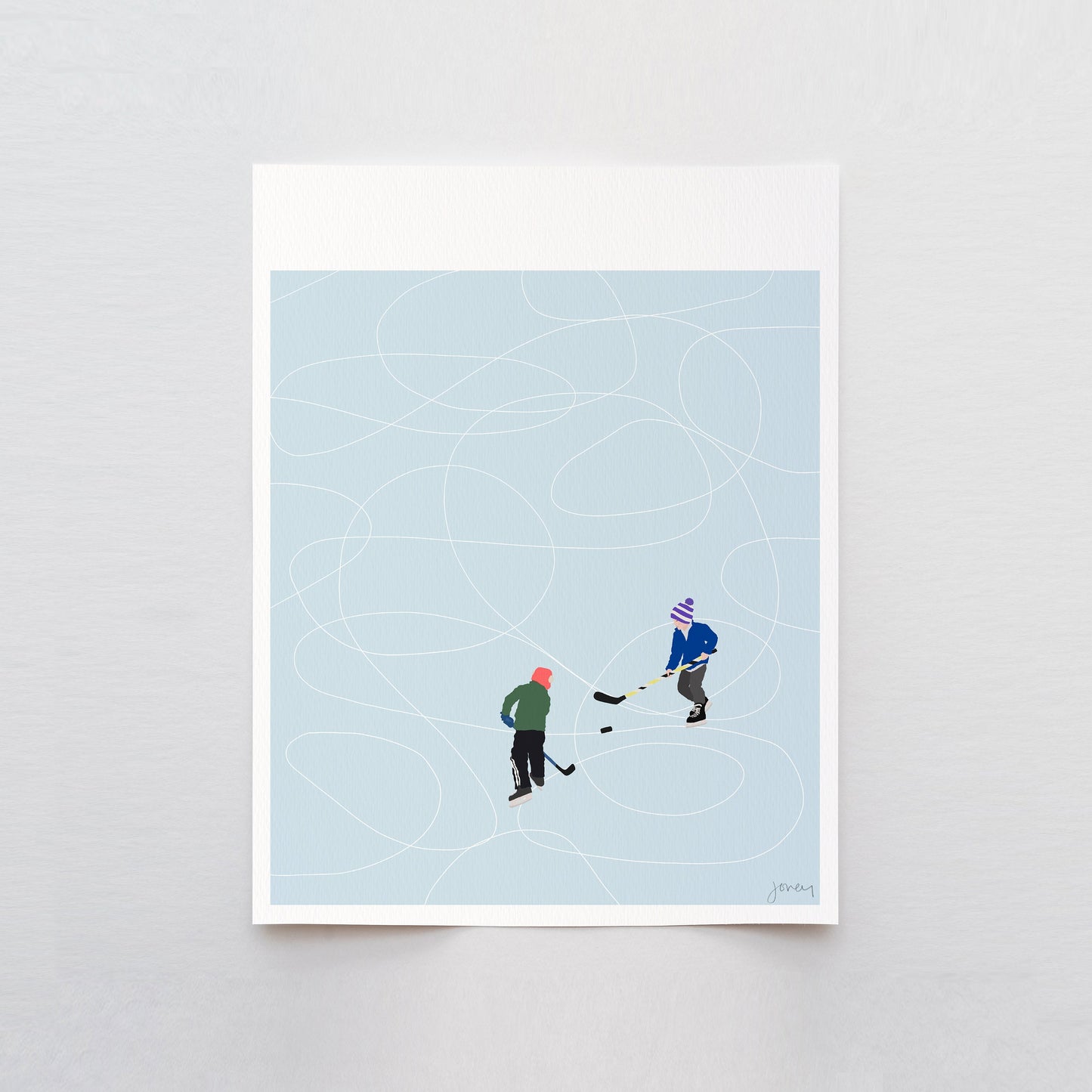Pond Hockey Art Print - Unframed or Framed - 230224