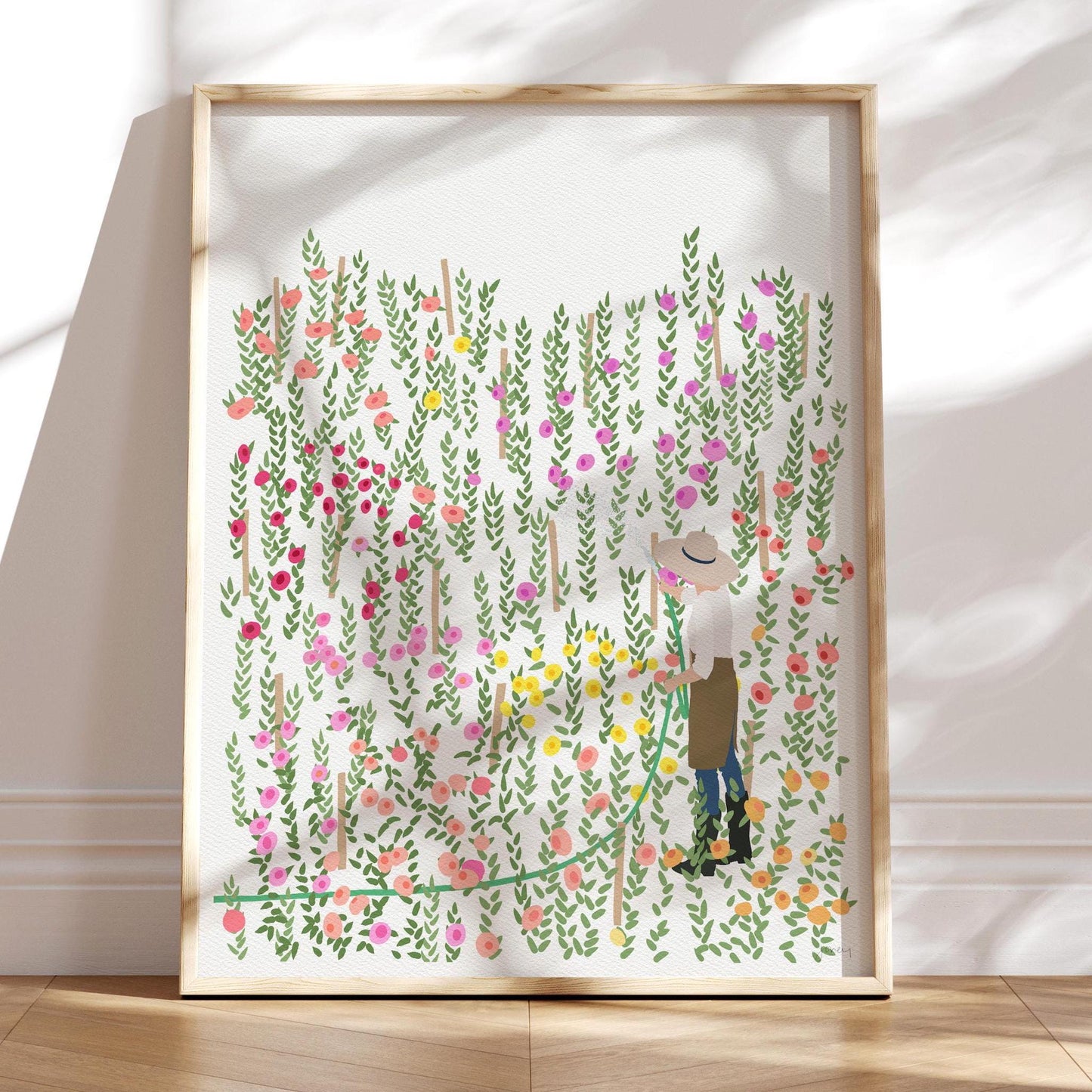 Zinnia Garden Art Print - Unframed or Framed - 230812