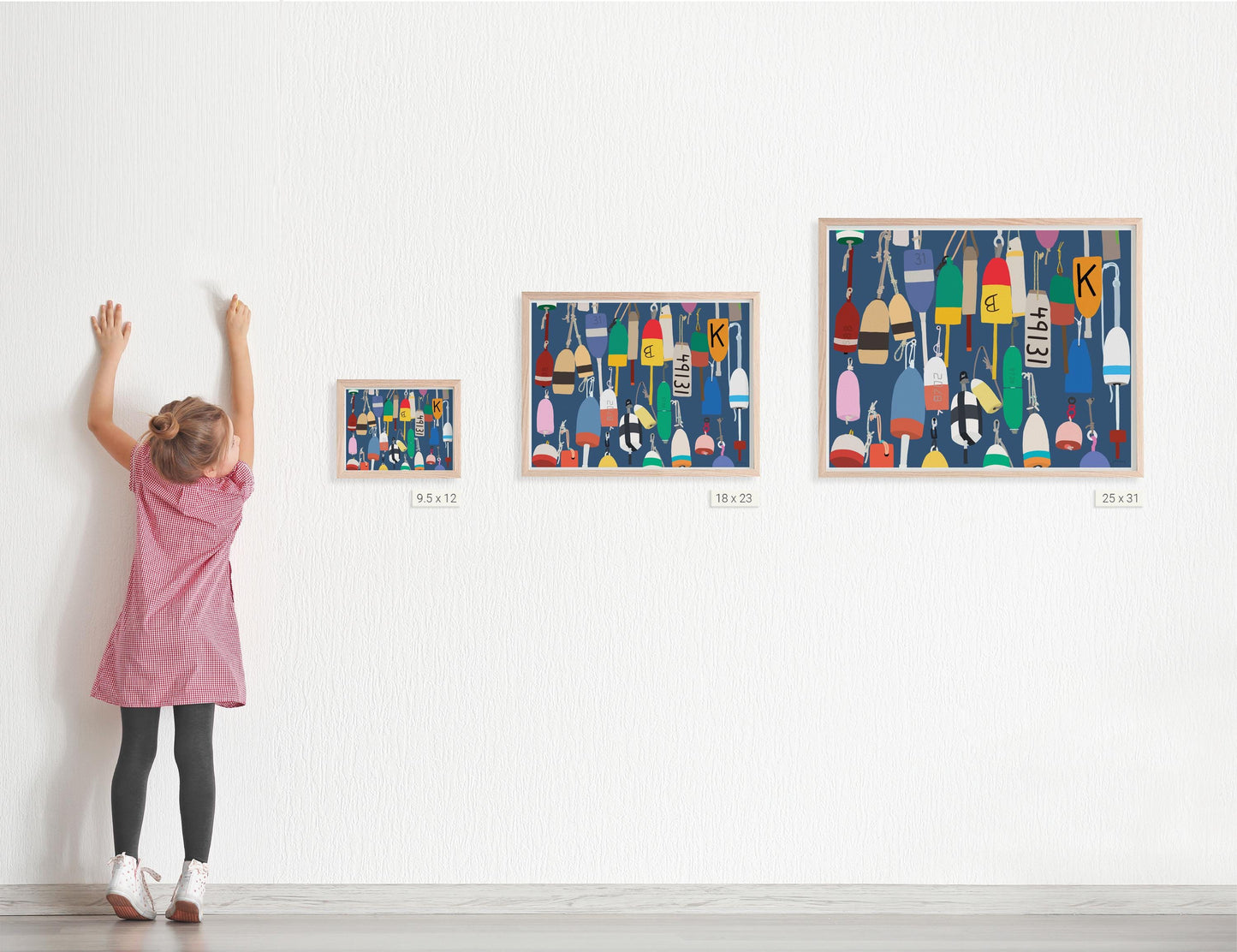 Lobster Buoys Landscape Art Print - Unframed or Framed - 211111