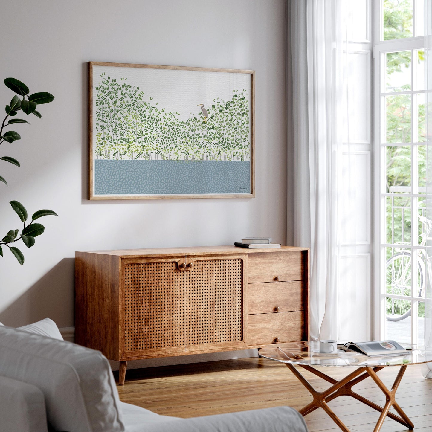 Tricolored Heron in Mangrove Art Print - Unframed or Framed - 241208