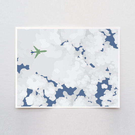 Airplane Overhead Art Print - Unframed or Framed - 250204