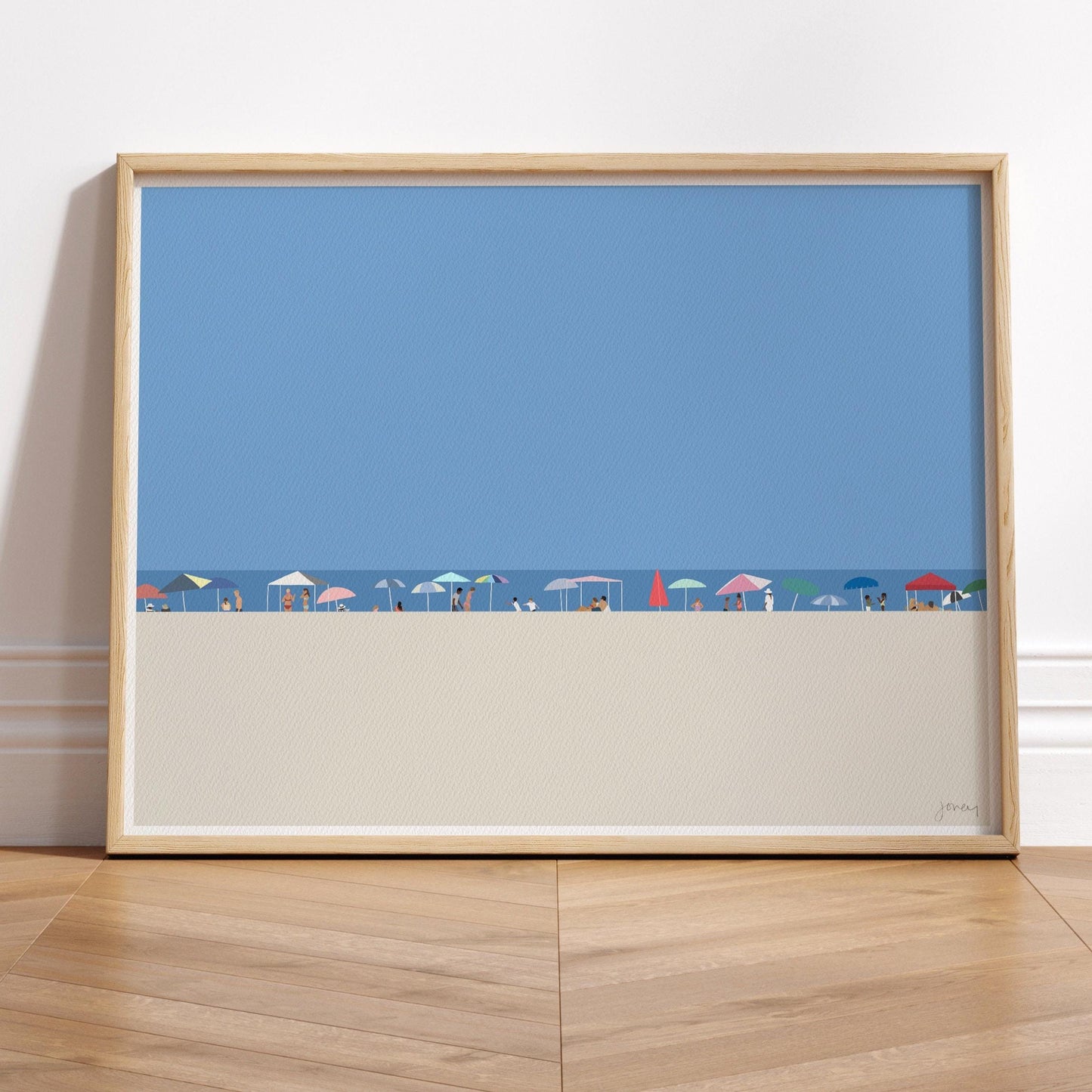 Beach Umbrellas Art Print - Unframed or Framed - 210918