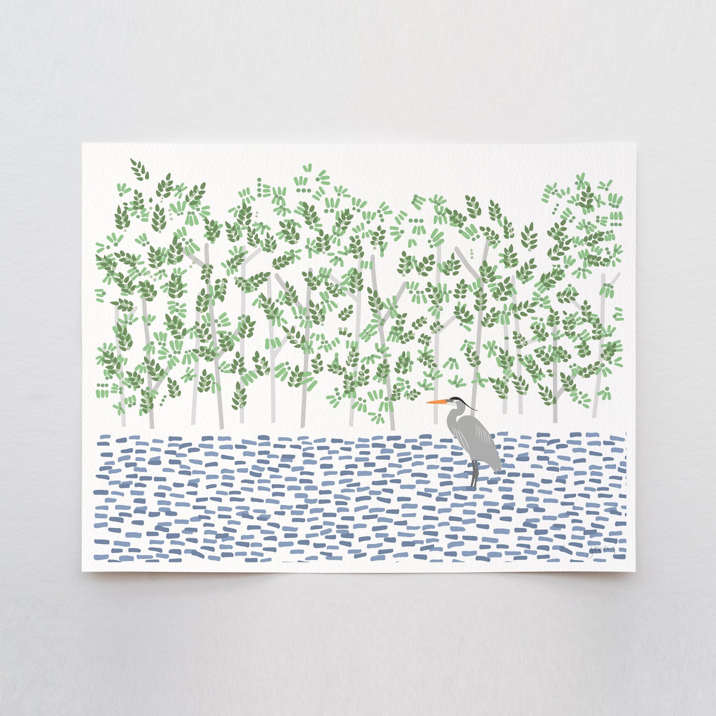 Great Blue Heron and Mangrove Art Print - Unframed or Framed - 250403