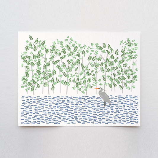 Great Blue Heron and Mangrove Art Print - Unframed or Framed - 250403