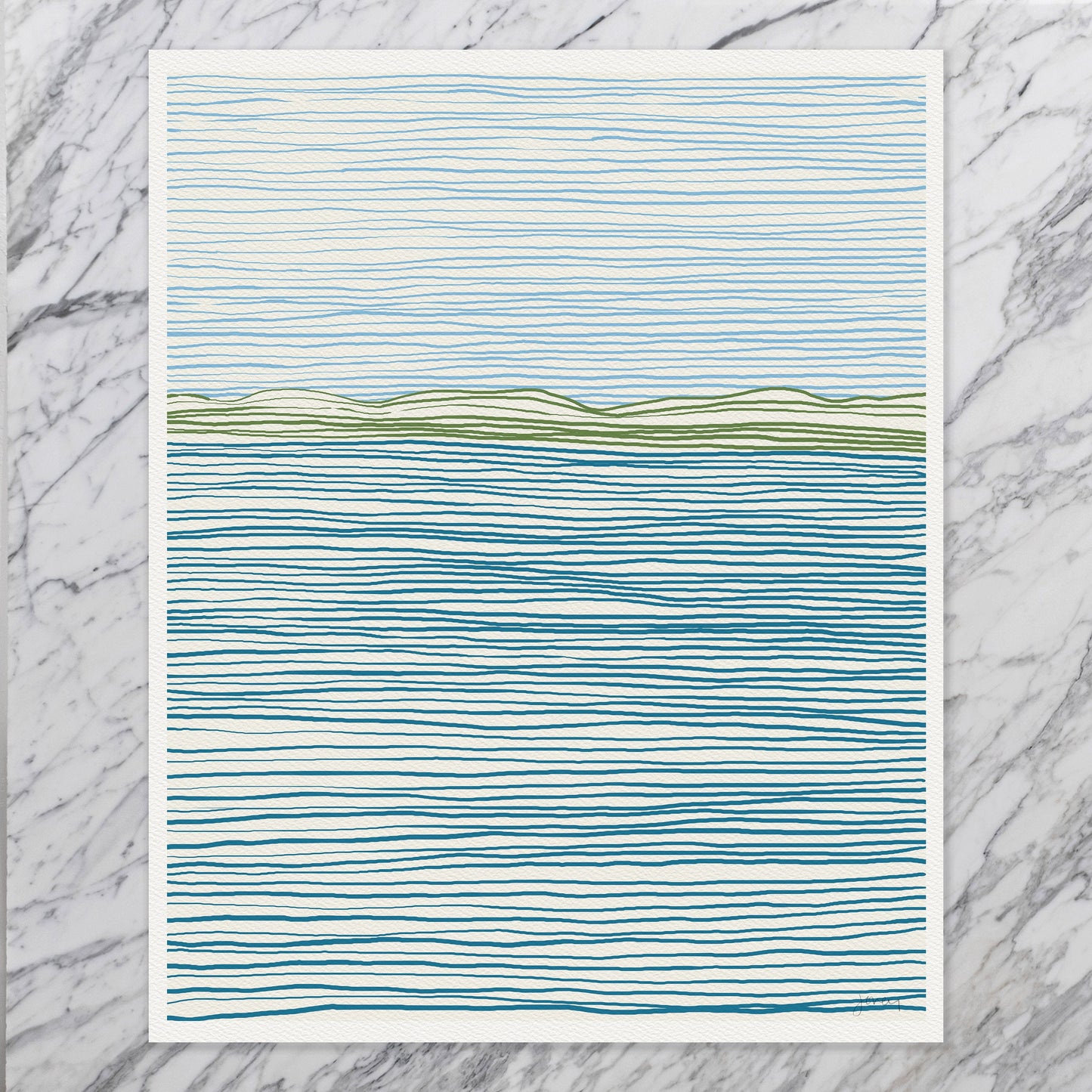 Striped Berkeley Hills Abstract Art Print - Unframed or Framed - 121104