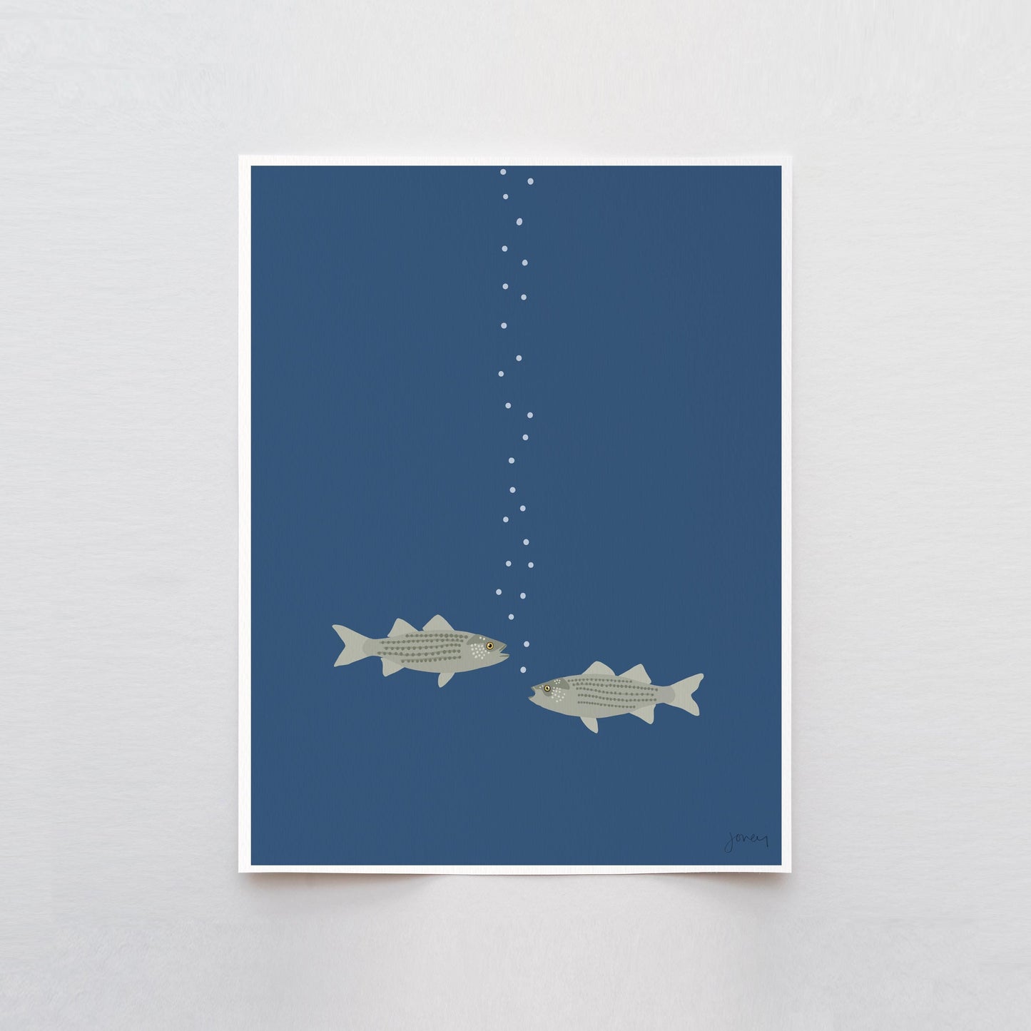 Two Striped Bass Art Print - Unframed or Framed - 241128