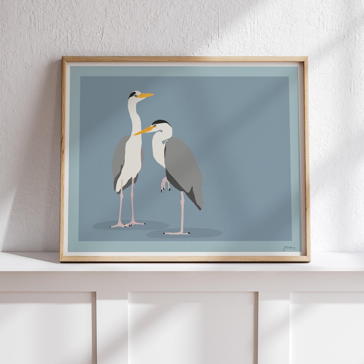 Two Herons Art Print – Signed by Jorey Hurley - 260208