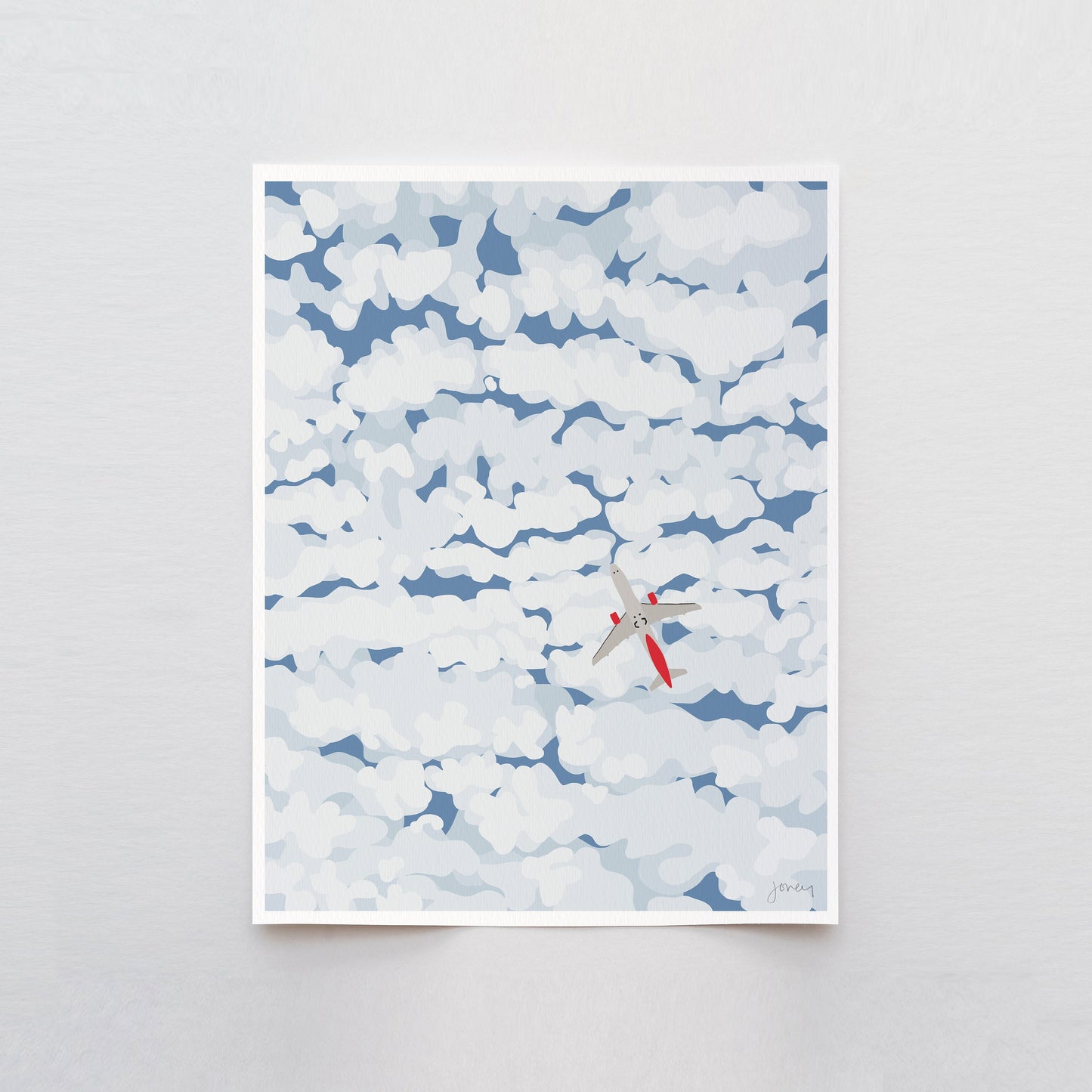 Airplane Overhead Art Print - Unframed or Framed - 140130