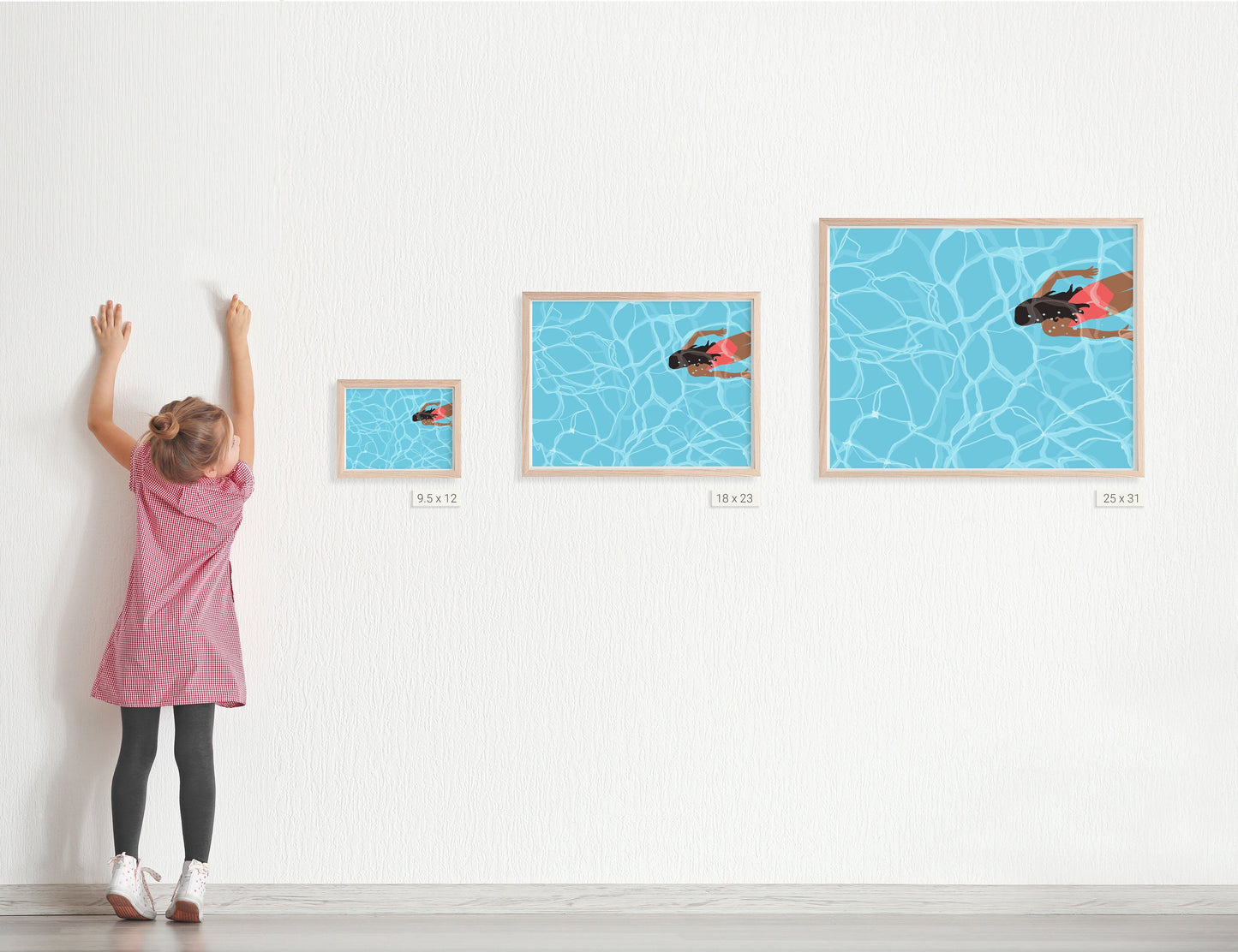 Girl Swimming Art Print - Unframed or Framed - 160524