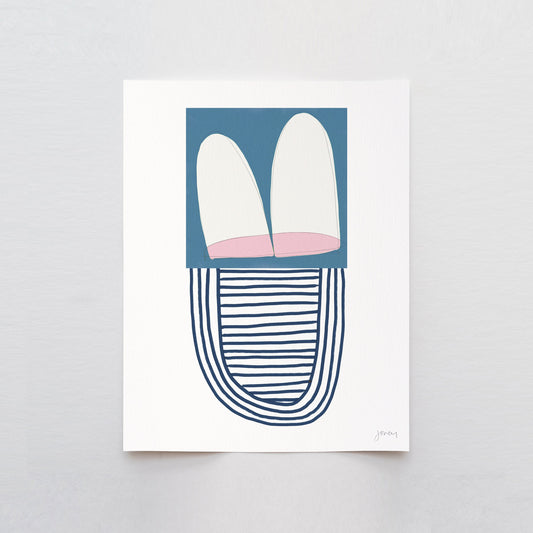 Blue and Pink Abstract Art Print - Unframed or Framed - 180308