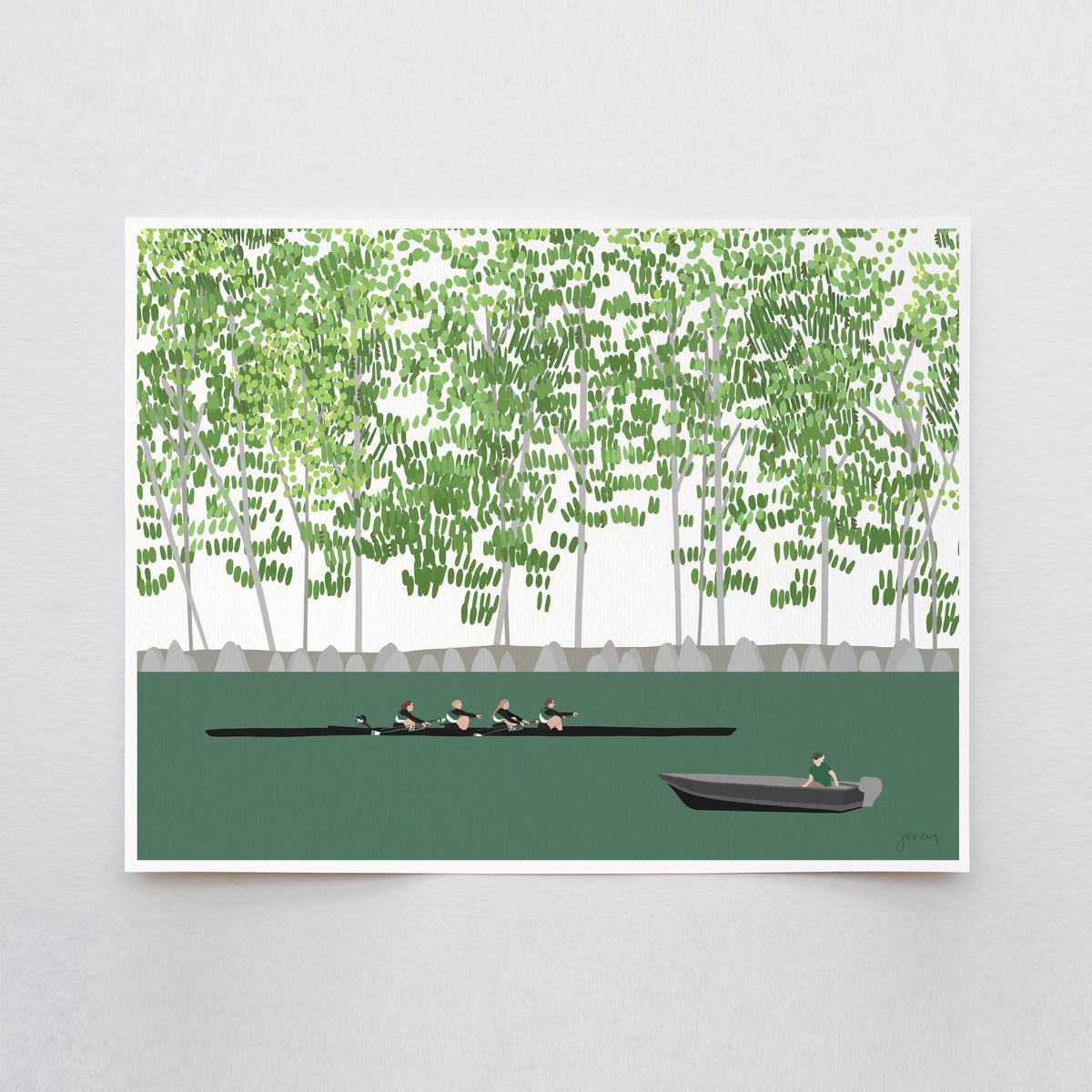 Brooks School Crew Race, signed art print