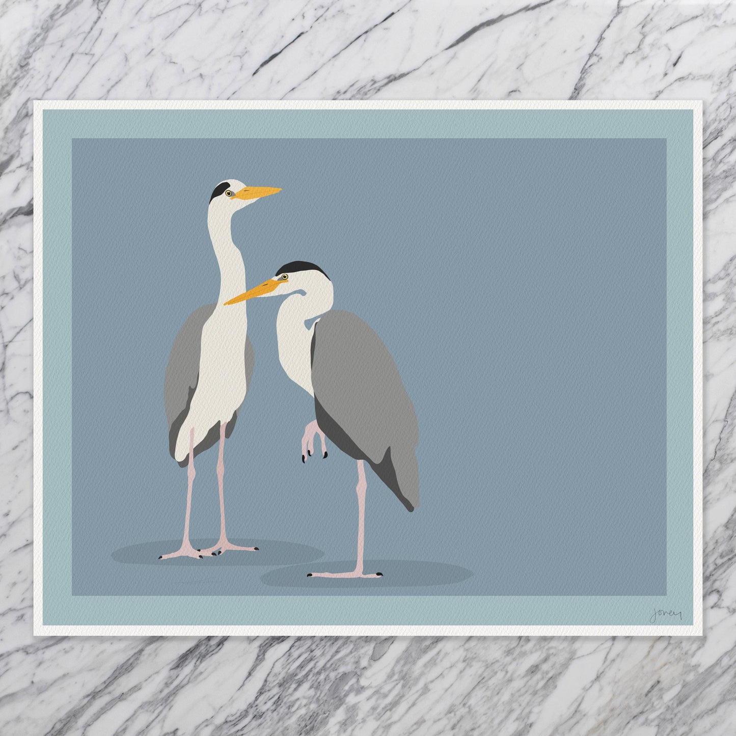 Two Herons Art Print – Signed by Jorey Hurley - 260208