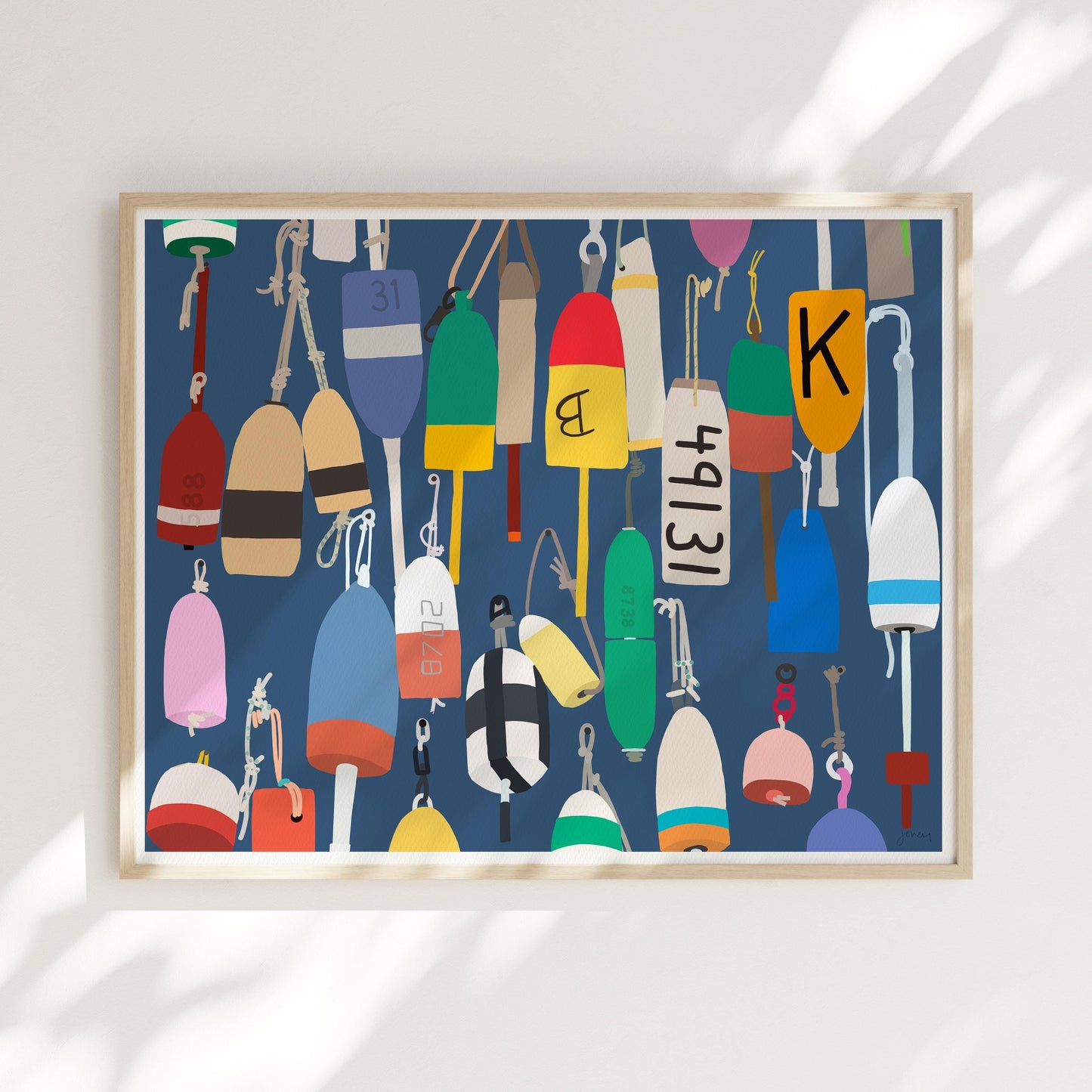 Lobster Buoys Landscape Art Print - Unframed or Framed - 211111